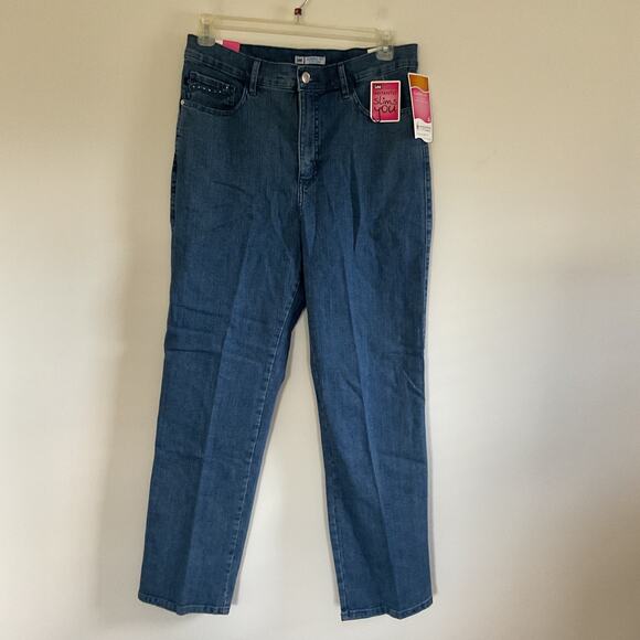 NWT Lee Women Instantly Slims Classic Fit Slim Straight Leg Denim Jeans 16 Blue - Picture 1 of 12